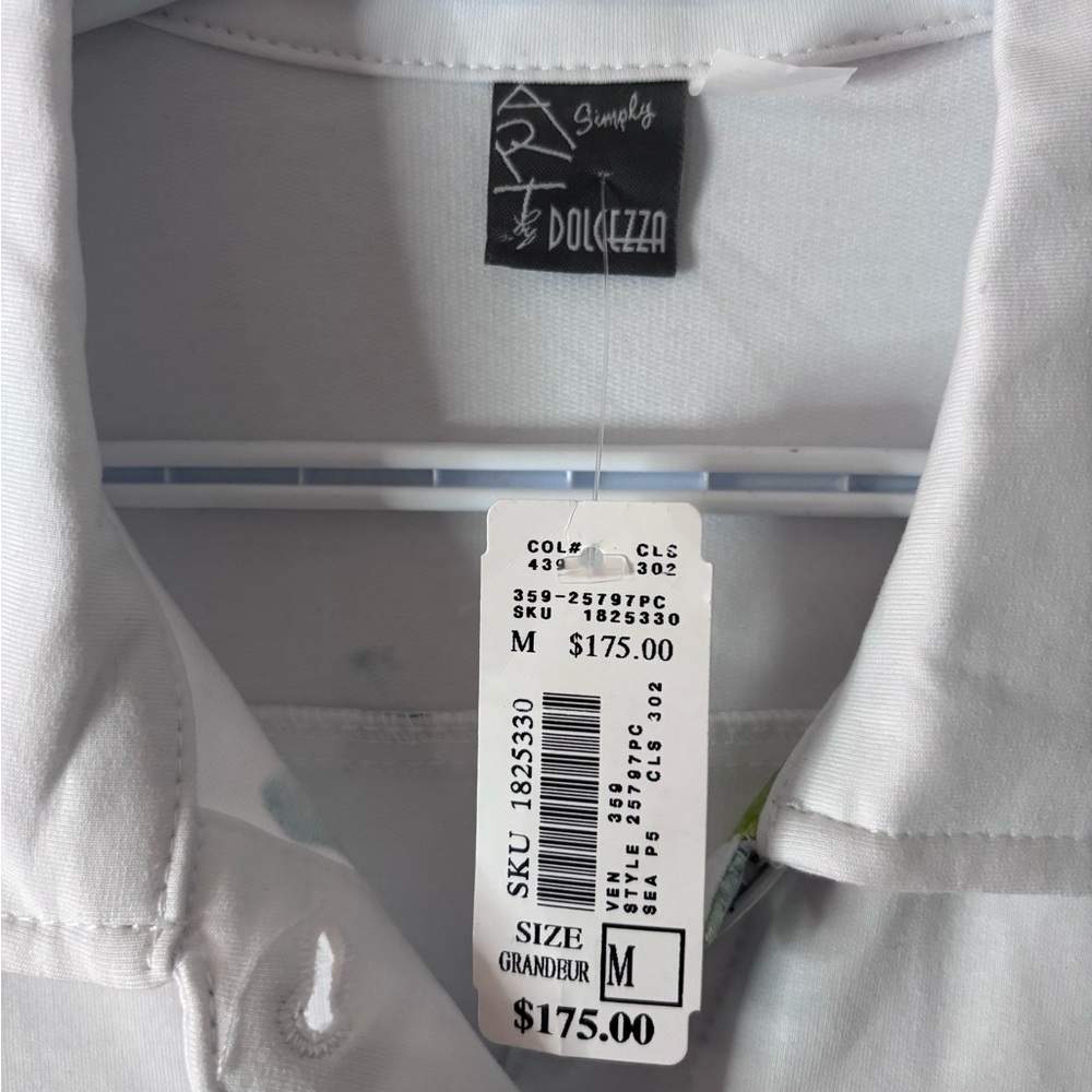 NWT Dolcezza “Misty Bloom” White Floral Denim Jacket - Picture 3 of 5